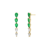 Emerald and Diamond Short Drops