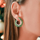 Diamond and Emerald Cosmos Earring