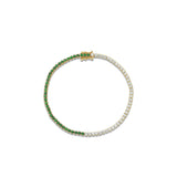 Art of Asymmetry Diamond and Emerald Tennis Bracelet