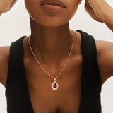 Pharoah’s Flower: Garnet and Diamond Necklace
