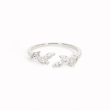Diamond Leaves: Open Ring
