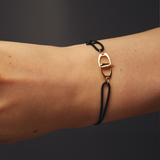 Rose Gold Stirrups Bracelet - Cord