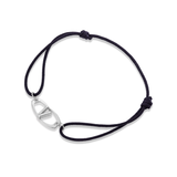 White Gold Stirrups Bracelet - Cord