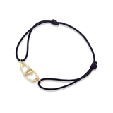 Yellow Gold Stirrups Bracelet - Cord