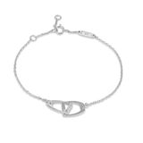 Interlocking Stirrups Bracelet - White Gold