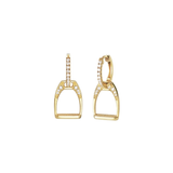 Diamond Stirrups Earrings - Yellow Gold