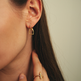 Diamond Stirrups Earrings - Yellow Gold