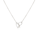 Interlocking Stirrups Necklace - White Gold