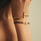 Yellow Gold Stirrups Bracelet - Cord