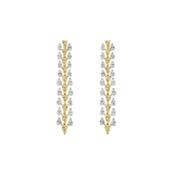 Duo-Tone Pear Drop Diamond Earrings