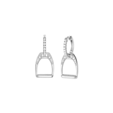 Diamond Stirrups Earrings - White Gold