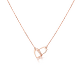 Interlocking Stirrups Necklace - Rose Gold